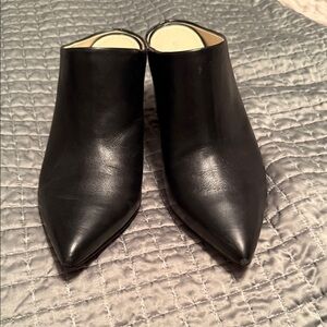 Marc Fisher Black Leather Mules